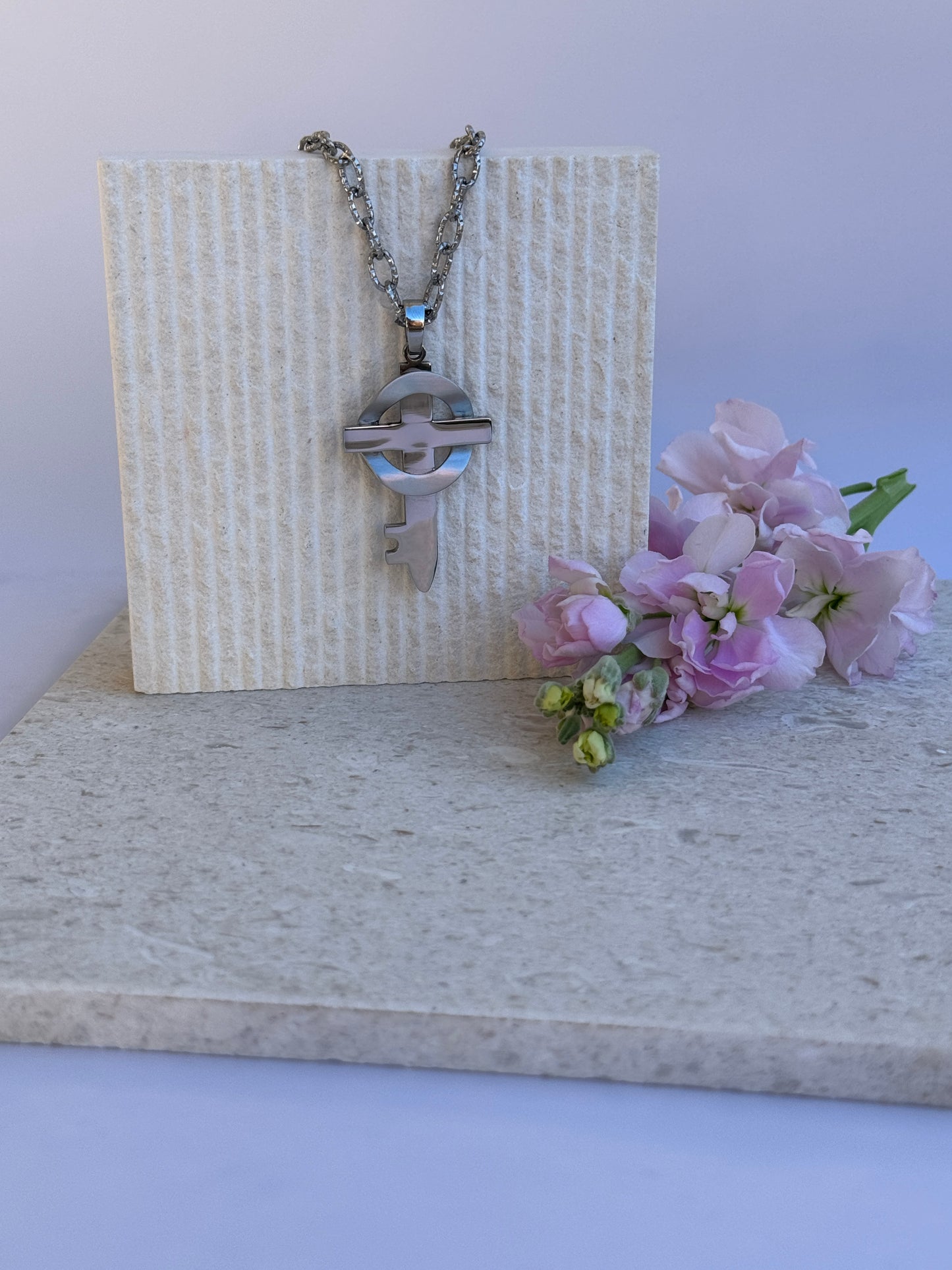 Silver Cross Grace Necklace