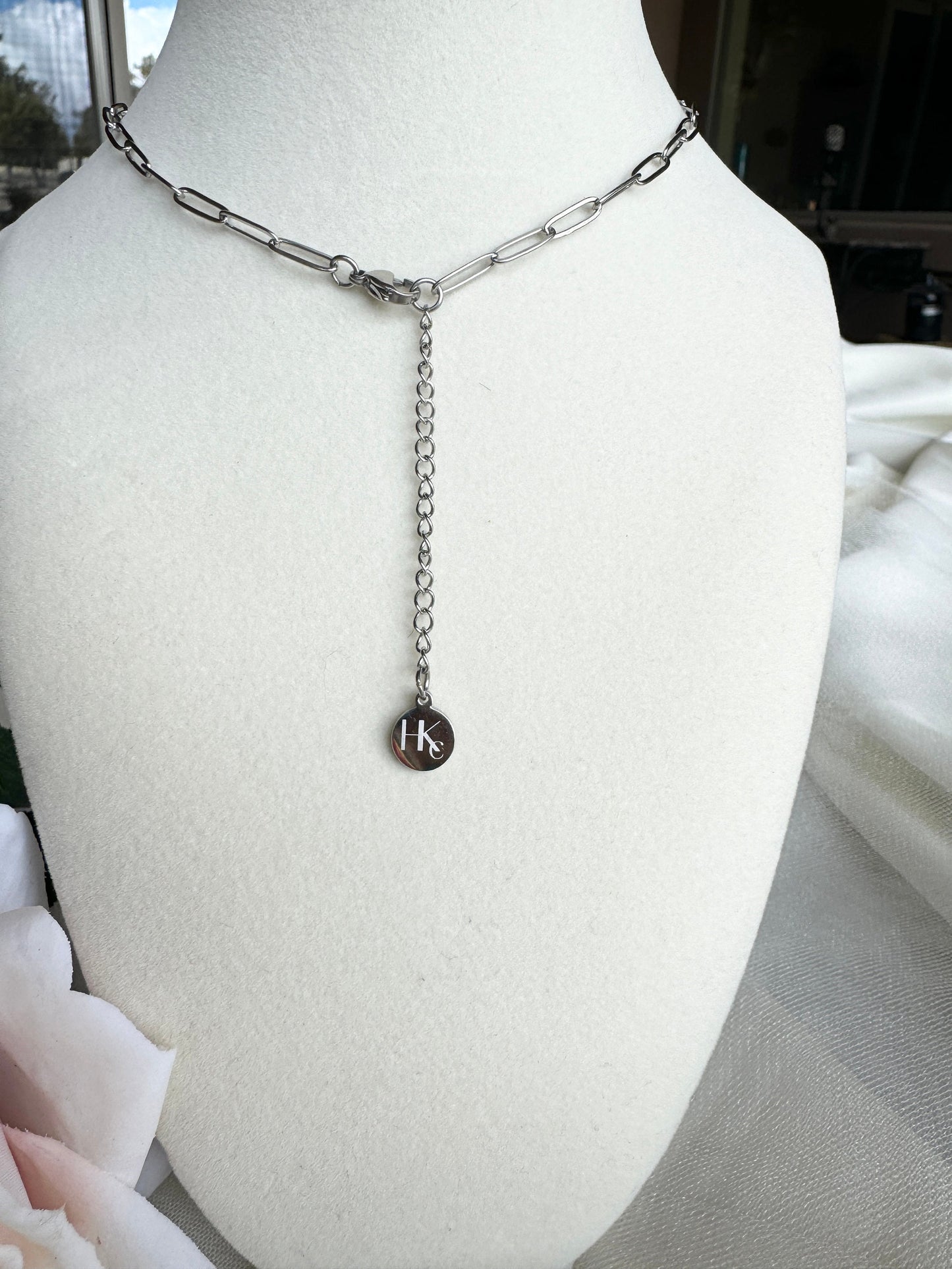 Silver Paperclip Chain Silver Cross Pendant Necklace Set Gift for Mom Christian Gift for Her Silver Cross Necklace Gift