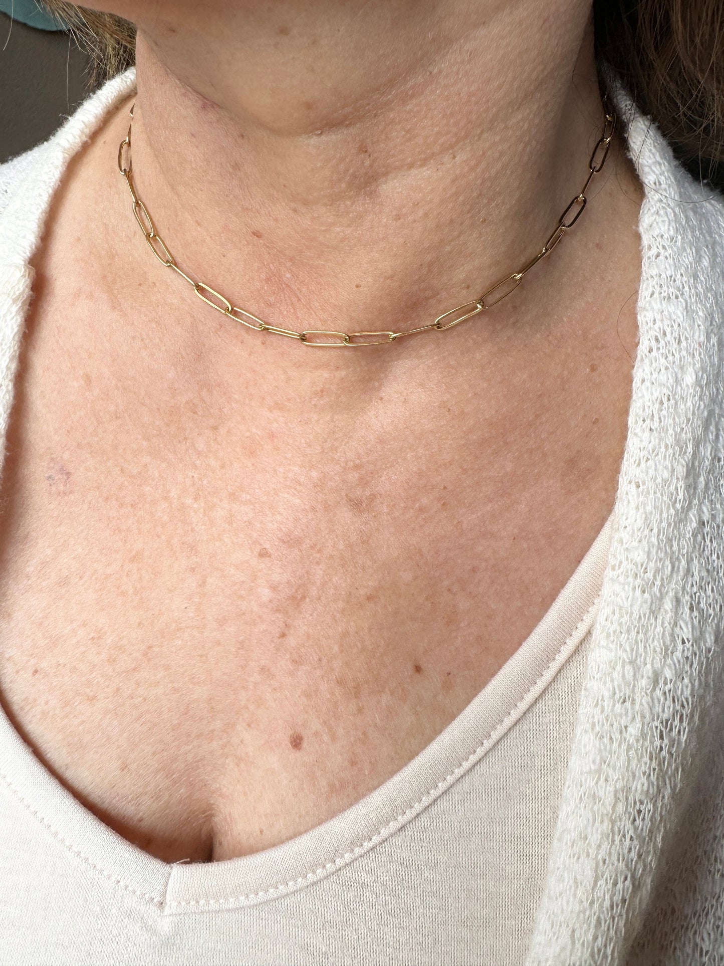 Gold Plated Necklace Set~ Believe Cross and Paperclip Chain