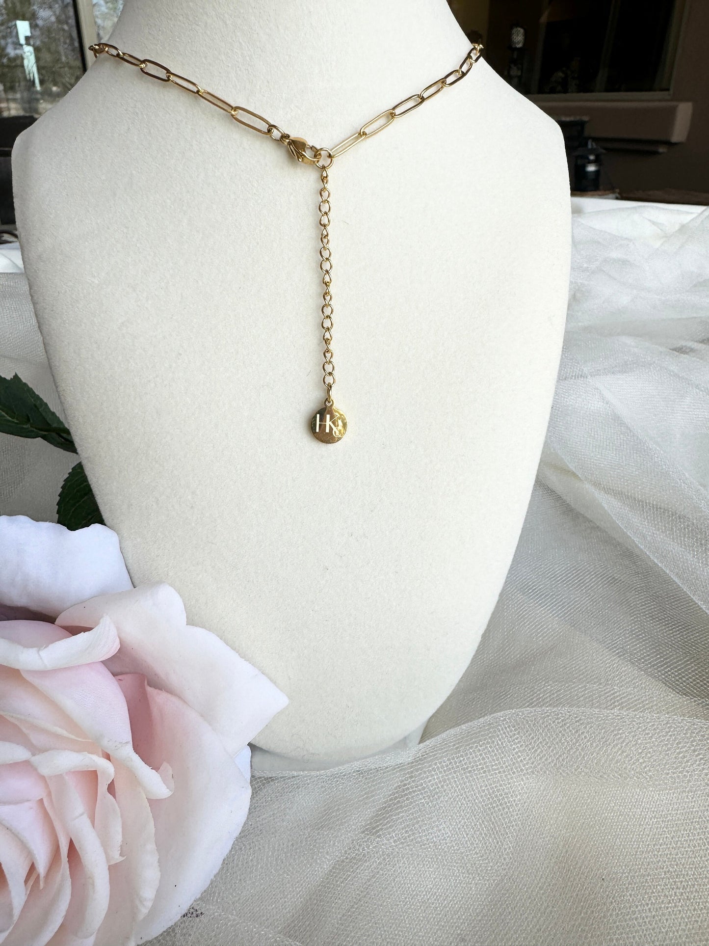 Gold Plated Necklace Set~ Believe Cross and Paperclip Chain