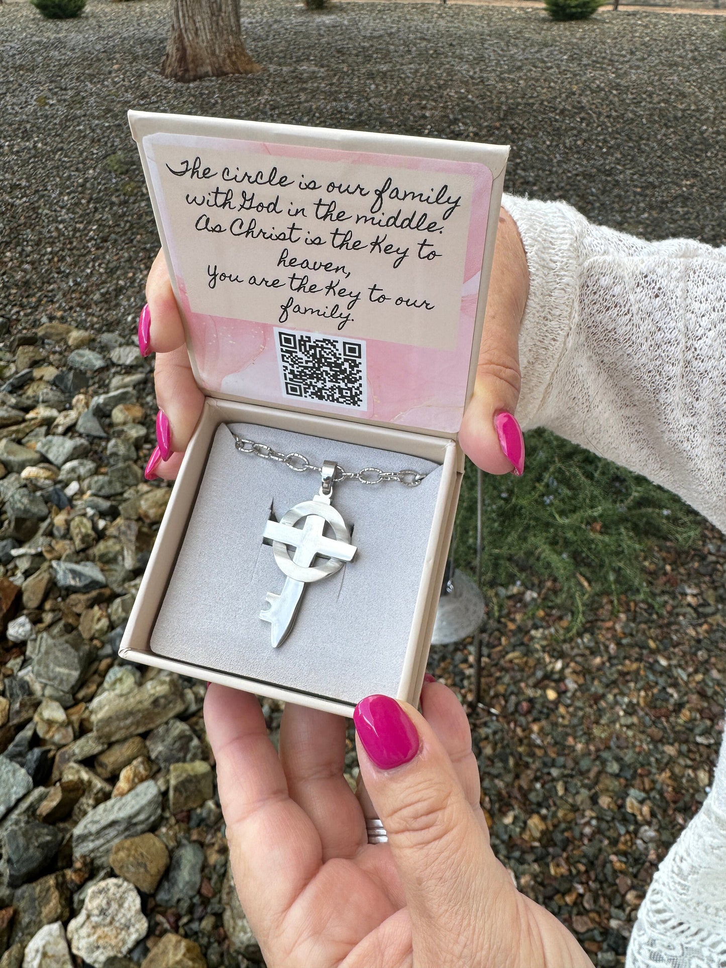 Grace Large Silver Cross Necklace