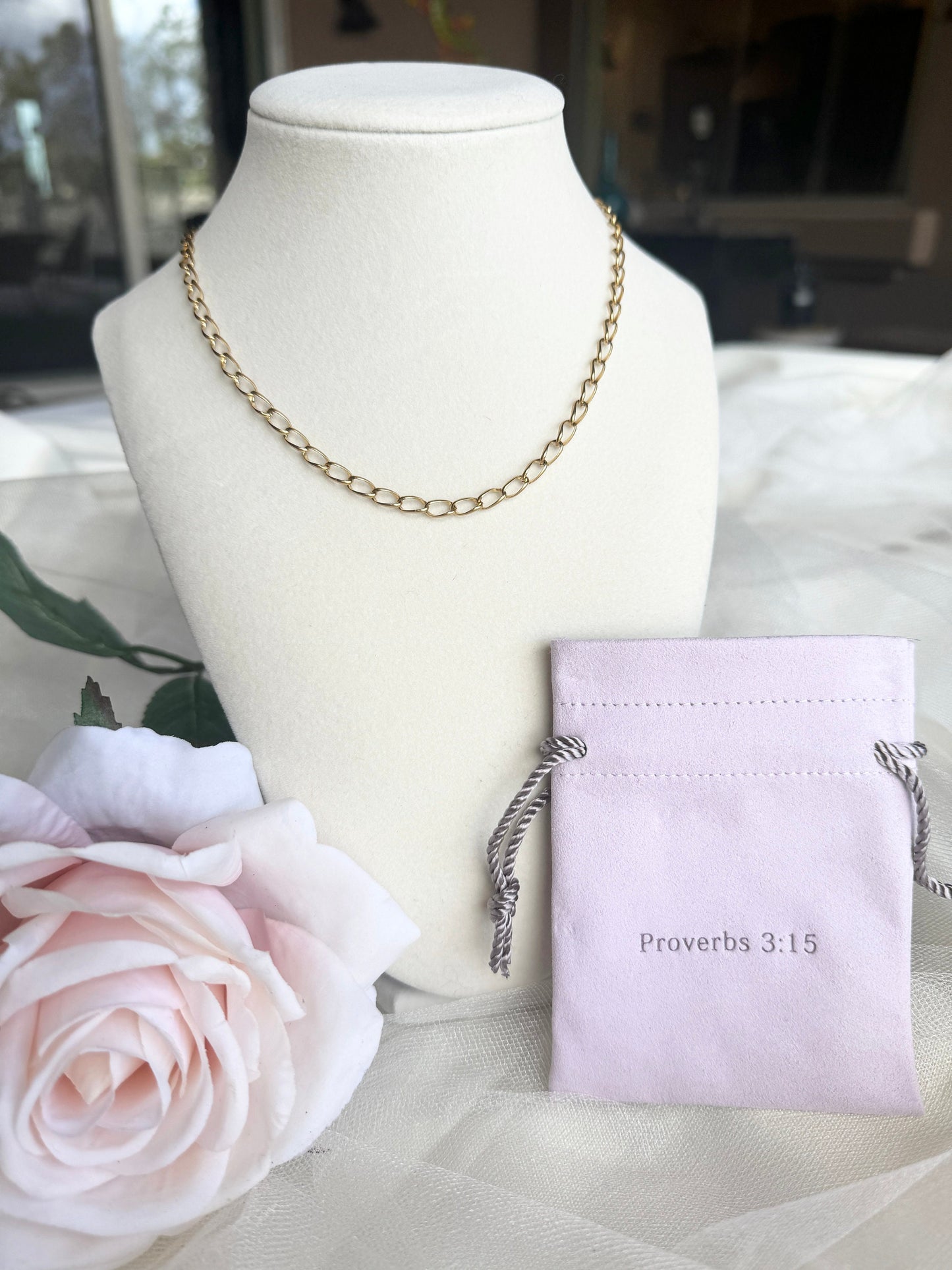 Necklace Set~ Believe Cross and Love Gold Chain