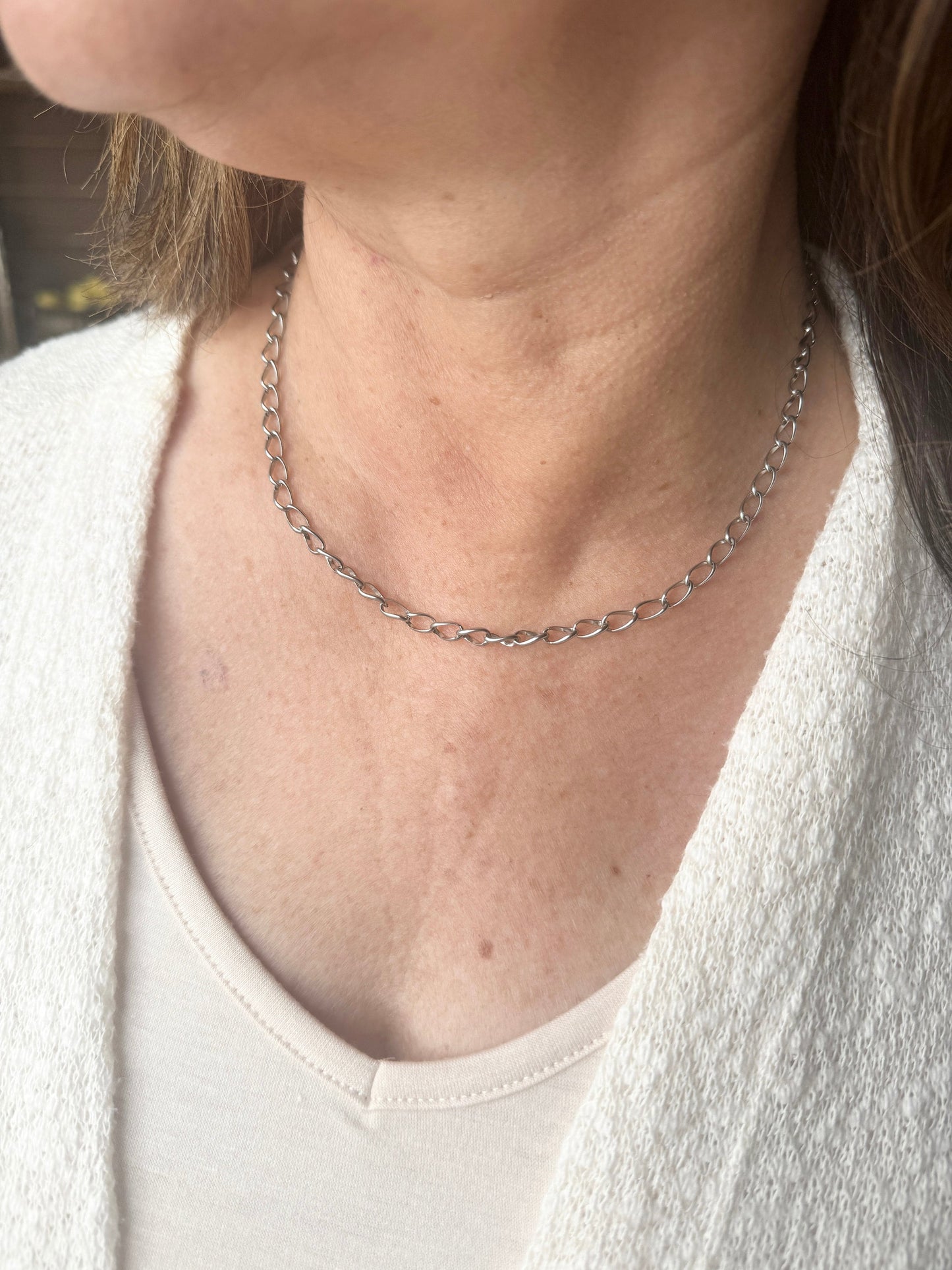 Grace Silver Cross Necklace and Chain Set