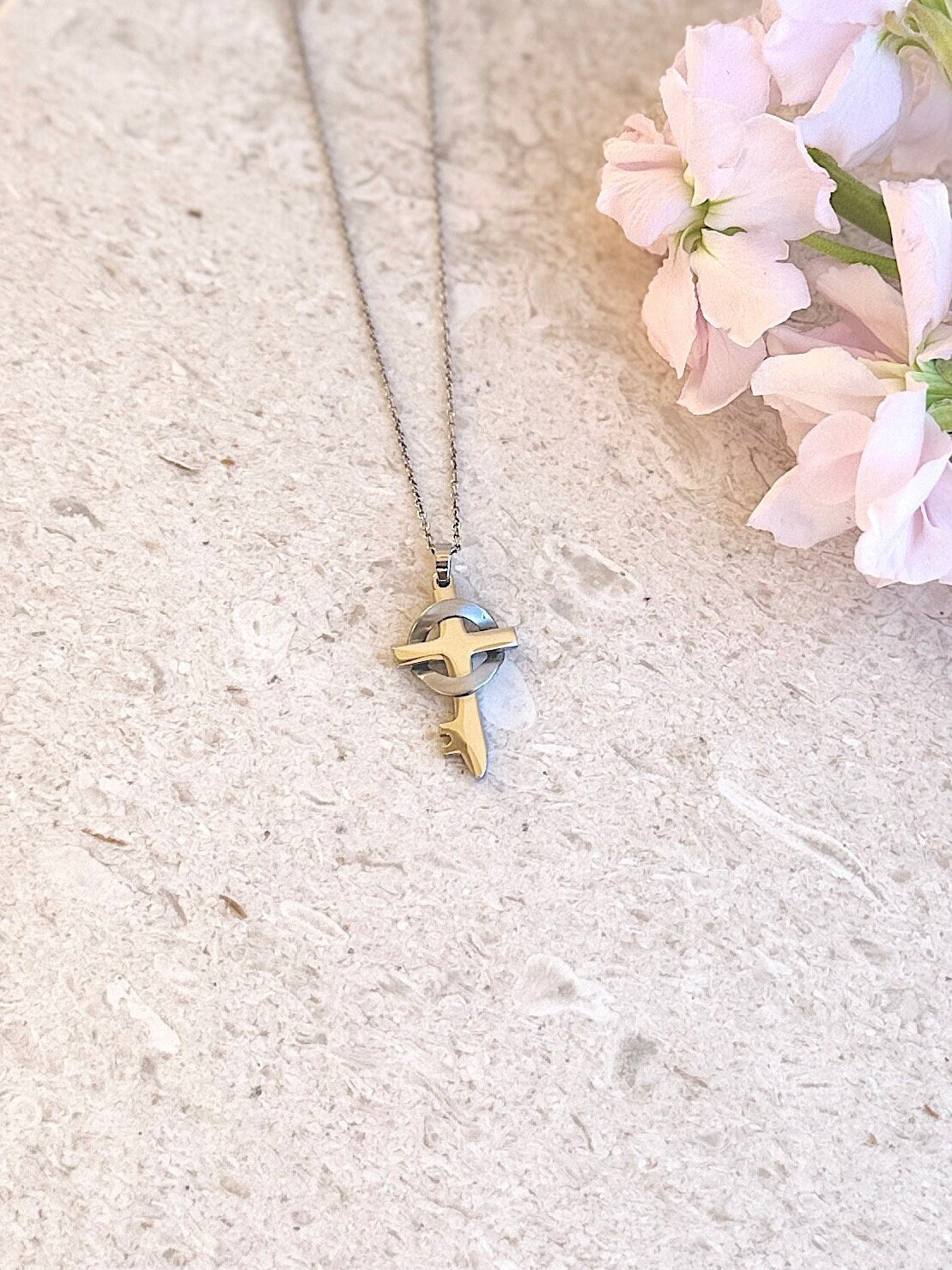 Grace Small Silver Cross Necklace