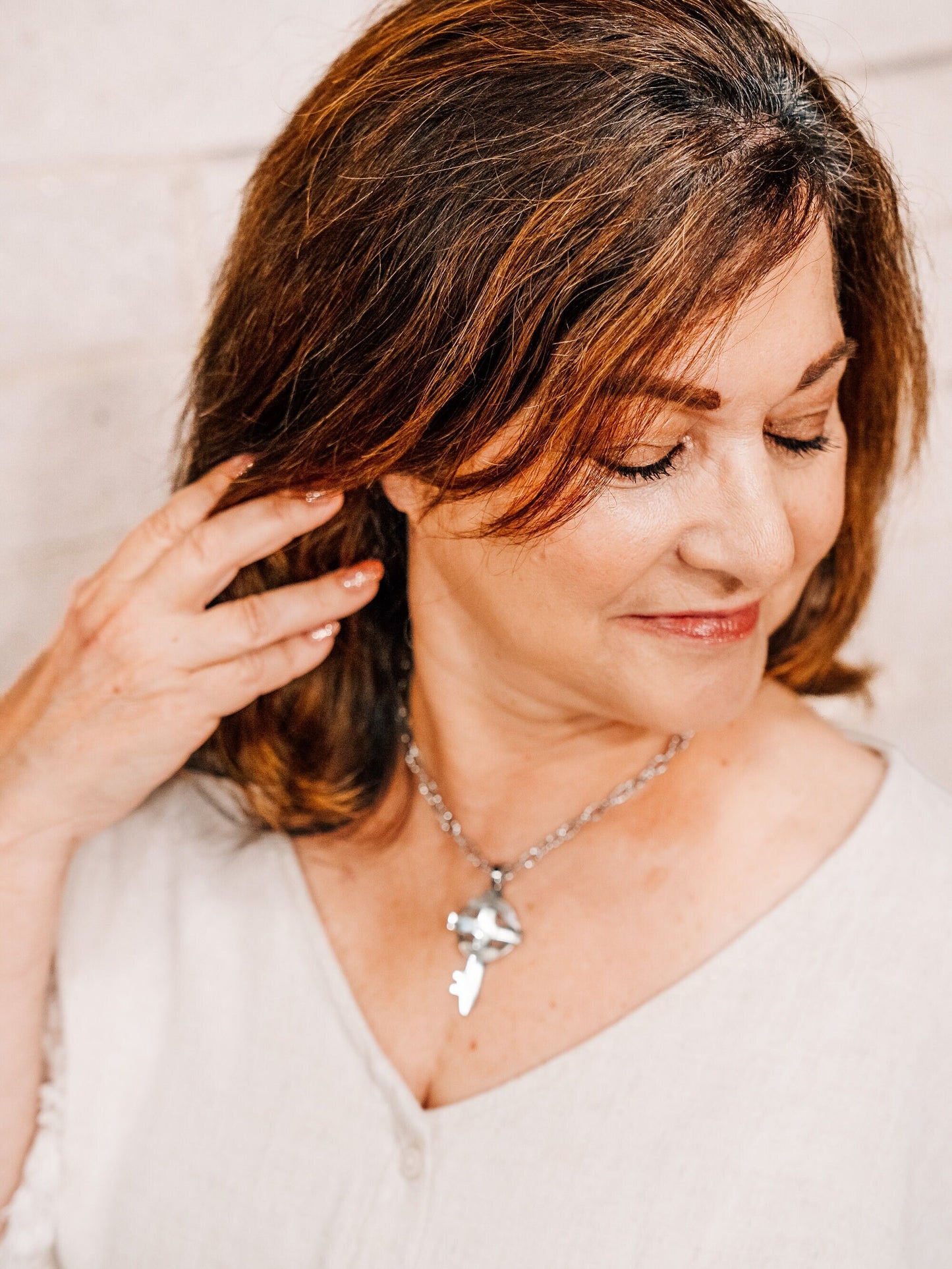 Grace Large Silver Cross Necklace