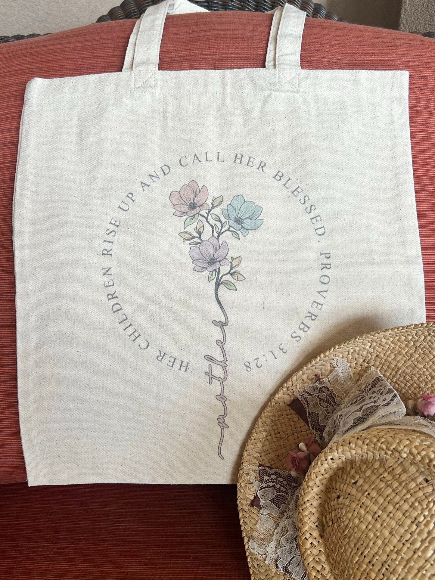 Christian Mom Tote Bag Proverbs 31:28
