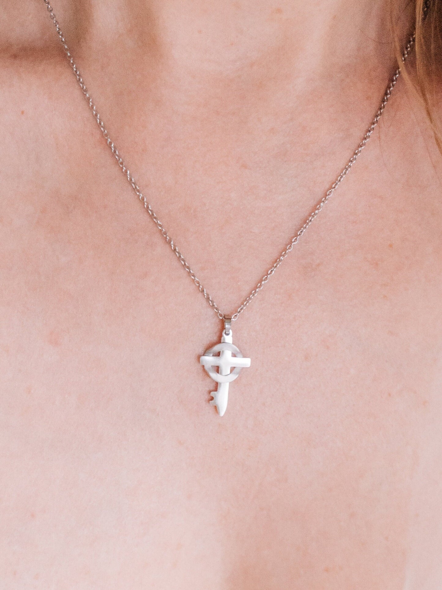 Bridal Silver Grace Cross Necklace