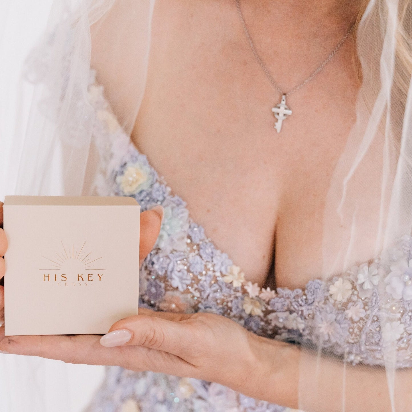 Bridal Silver Grace Cross Necklace
