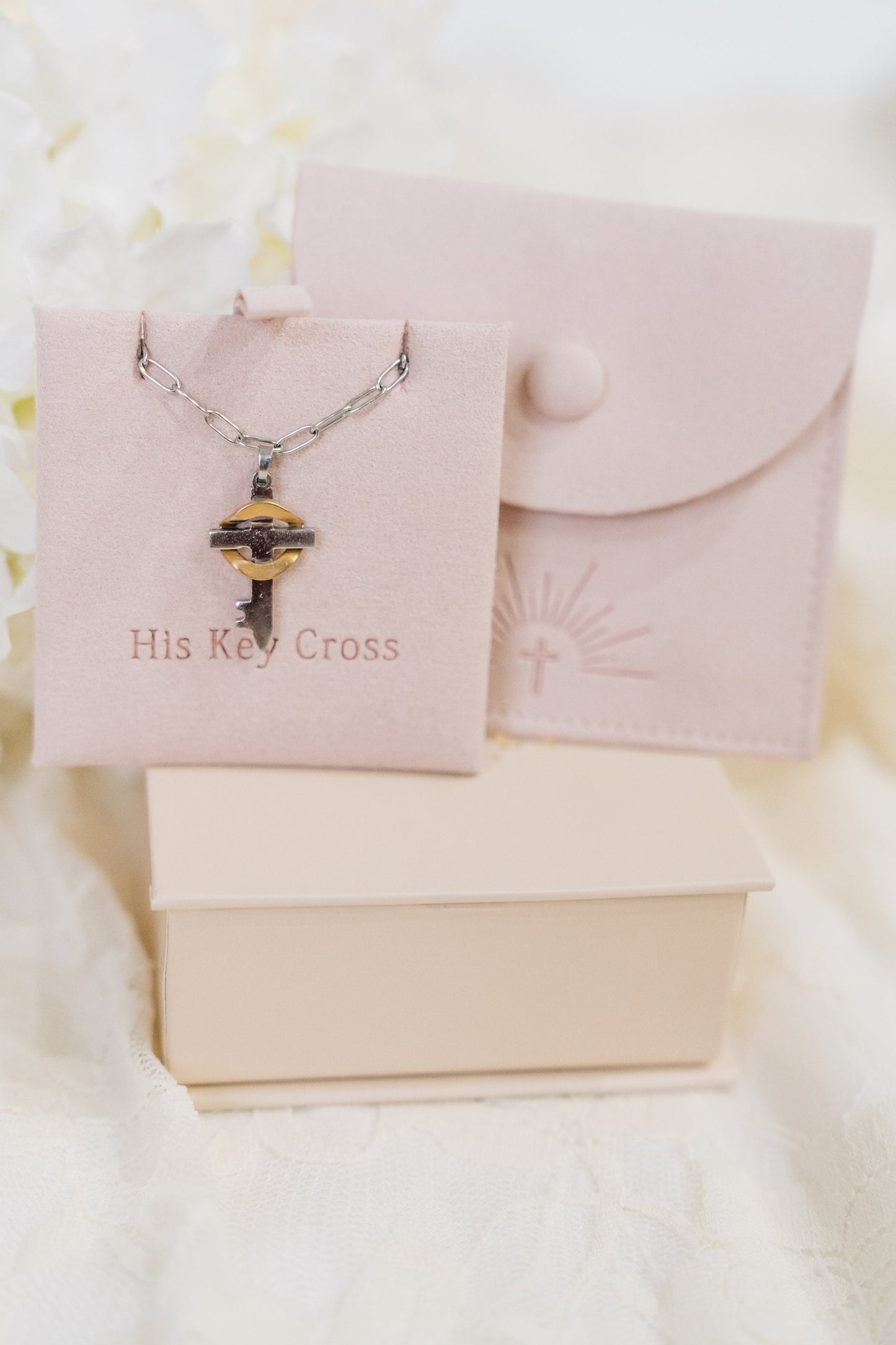 18k Gold and Stainless Believe Cross Bracelet