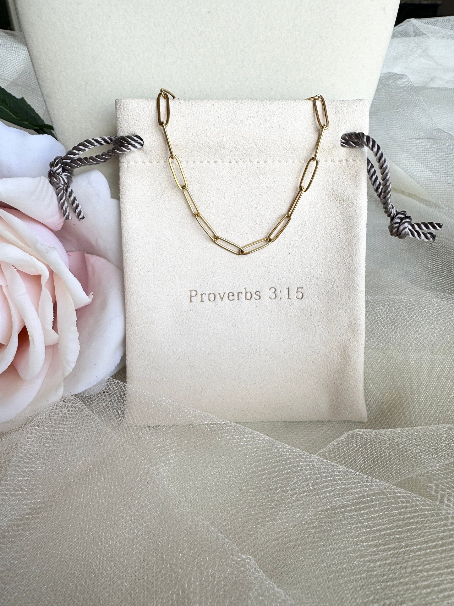 Gold Plated Necklace Set~ Believe Cross and Paperclip Chain