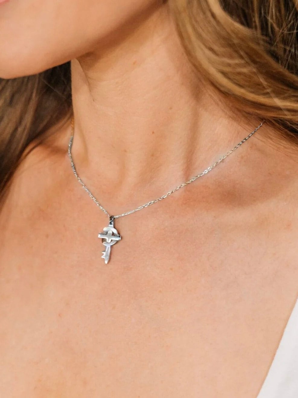 Grace Small Silver Cross Necklace